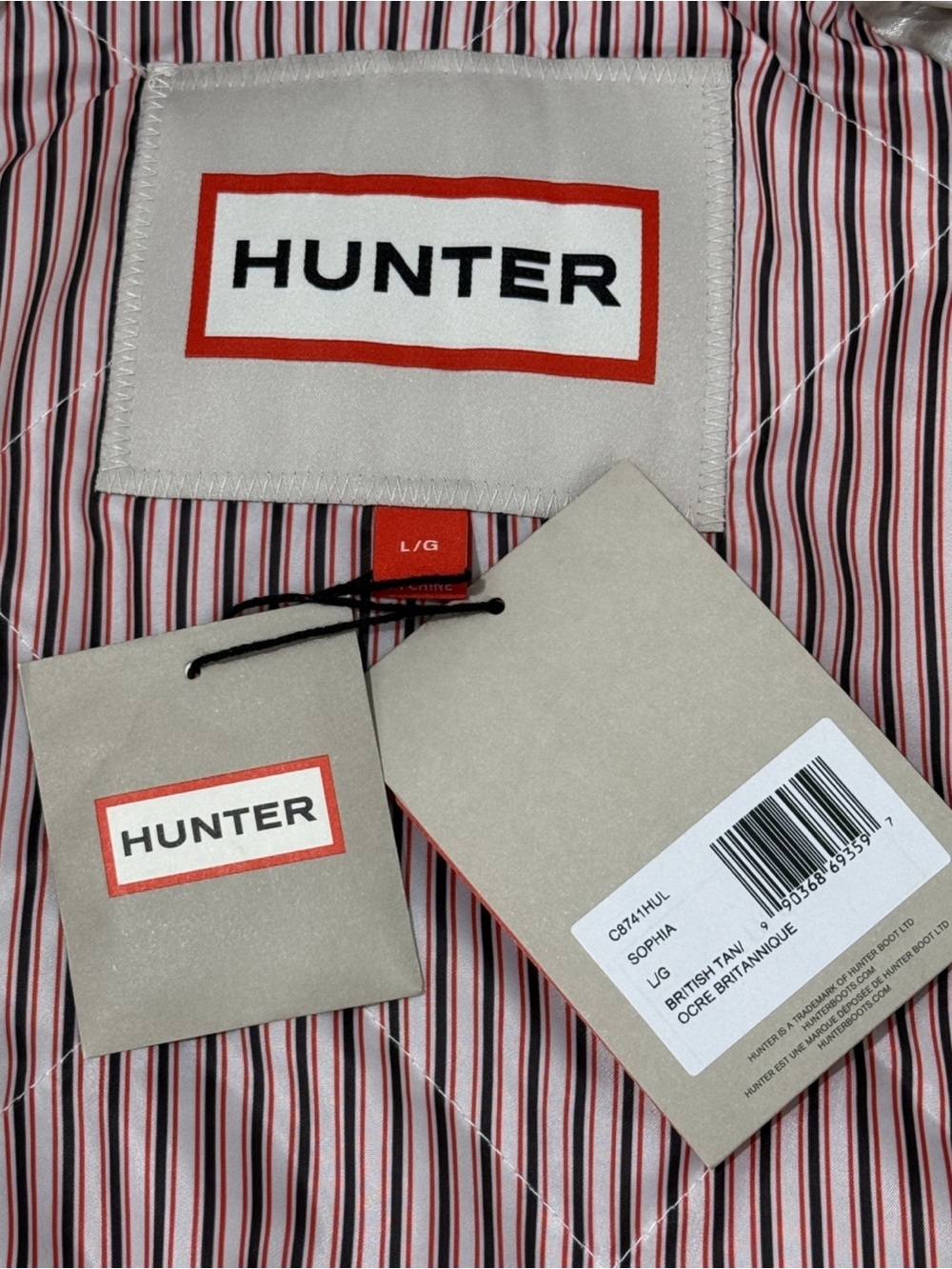 Hunter Sophia British Tan Belted Trench Coat NWT Large - Picture 13 of 15